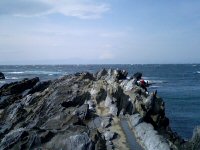 うっすらとマウントフジ。